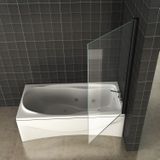Wiesbaden - Orbit - Draaibare Badwand - Mat Zwart - 6mm Veiligheidsglas