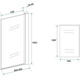 Wiesbaden - Orbit - Draaibare Badwand - Mat Zwart - 6mm Veiligheidsglas