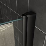 Wiesbaden - Orbit - Draaibare Badwand - Mat Zwart - 6mm Veiligheidsglas