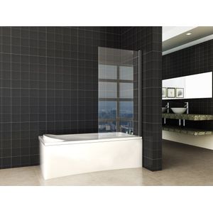 Wiesbaden Orbit - draaibare badwand - 80x140cm - NANO - 6mm - mat zwart