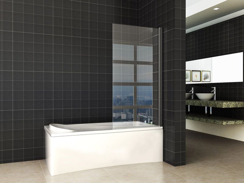 Wiesbaden - Orbit - Draaibare Badwand - Mat Zwart - 6mm Veiligheidsglas