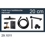 Inbouwthermostaatset wiesbaden caral rond 20 cm muuruitloop mat zwart