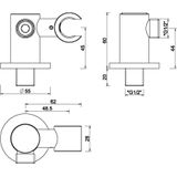 Inbouwthermostaatset wiesbaden caral rond 20 cm muuruitloop geborsteld messing goud pvd coating