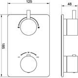 Wiesbaden one-pack inbouwthermostaatset met plafond douchearm 30 geborsteld messing