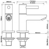 Wiesbaden Amador fonteinkraan laag 1/2'' Gunmetal