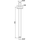 Luxe Douche-Arm Rond Plafondbevestiging 30 cm. - Gunmetal