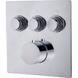 Wiesbaden Caral Klik Pro - Douchekraan Thermostatisch - Glans Chroom - Inbouw - 3-weg - Afbouwdeel