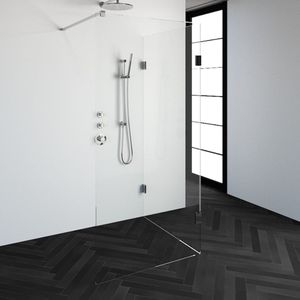 Brauer 4JC4 Inloopdouche Reversed 100 X 100cm Chroom - Veiligheidsglas - Douche - Douchewanden - Inloopdouche - 2 Vaste Wanden - 8719956352454