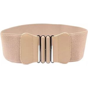 Amodi - Elastische Damesriem - Stretch - Modern - Brede Jurk Riem - Tailleband - Mode - Vrouwen - Beige