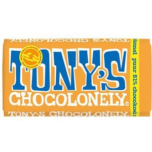 Chocolade Tonys Chocolonely puur 51% chocokoek citroenkaramel 180 gram, 1 stuk