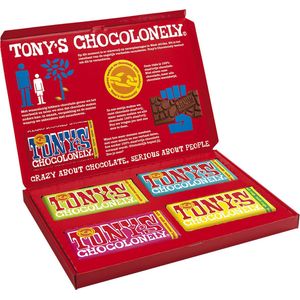 Chocolade Tonys Chocolonely Tony&#039;s kadodoos sweet solution 4 repen x 180 gram