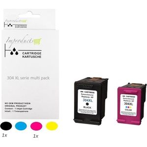 Improducts® Inkt cartridges - Alternatief HP 304 / 304 XL - 304XL 304XL N9K08AE N9K07AE set new chip