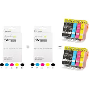 Improducts® Inkt cartridges - Alternatief Canon PGI-525 / CLI-526 XL 10 box v4 chip