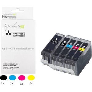Improducts® Inkt cartridges - Alternatief Canon PGI-5 / CLI-8 pgi 5 / cli 8 multi pack