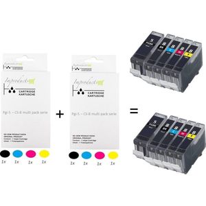 Improducts® Inkt cartridges - Alternatief Canon PGI-5 / CLI-8 pgi 5 / cli 8 2x multi pack