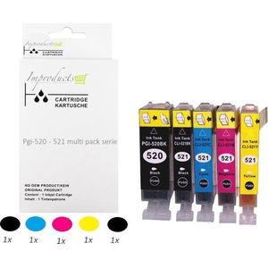 Improducts® Inkt cartridges - Alternatief Canon PGI-520 / CLI-521 XL multi pack