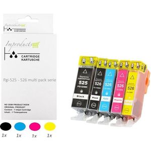 Improducts® Inkt cartridges - Alternatief Canon PGI-525 / CLI-526 XL multi pack new chip v5