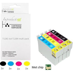 Improducts® Inkt cartridges Alternatief Epson T1281 T1282 T1283 T1284 T1285 set