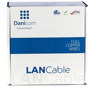 DANICOM CAT6 FTP 100 meter internetkabel op rol soepel - PVC (Fca) - netwerkkabel