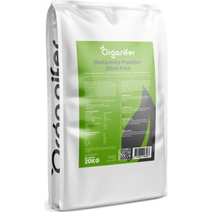 Diatomeeënaarde (50 liter zak - 20 kg) - Diatomaceous Earth - Diatomeeënaarde Kippen - Roofmijt - Bloedluis Kippen - Bedwantsen - 100% Zuiver - Ultra fijn Poeder - Organifer