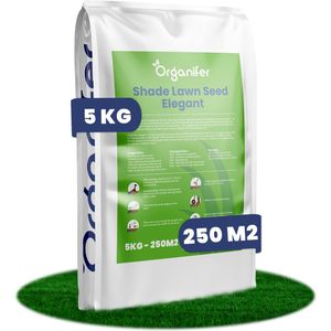 Schaduwgazon Graszaad (5kg, 250m2) - Graszaad Schaduw - Graszaad Snelkiemend - Organifer Elegant - Schaduw Graszaad - NAK Gecertificeerd - Zeer hoge schaduw en droogte tolerantie - Ideaal voor Aanleg & Herstel in Schaduw