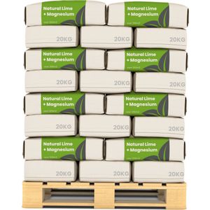 Kalk Korrel meststof verrijkt met magnesium (40x = 800Kg - Voor 16.000m2) voor dieper bladgroen (+PH) Speciaal voor gazon, Perken, Moestuin en openbaar groen - Organifer