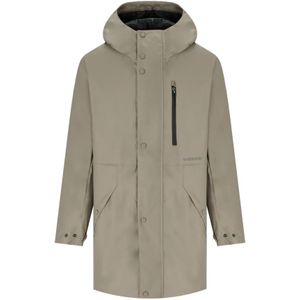 Krakatau - Mantel - Beige - Polyester - Eco-Vriendelijke Parka met Gelaste Naden