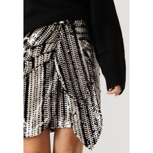 IBANA - SINARA - Minirok - Zwart met Witte Pailletten - Polyester