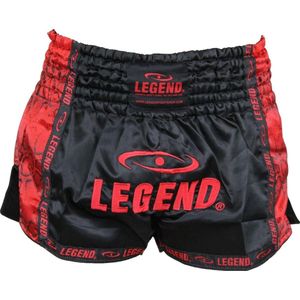 Legend Sports Kickboksshort Snake Unisex Satijn Zwart/rood Mt Xl