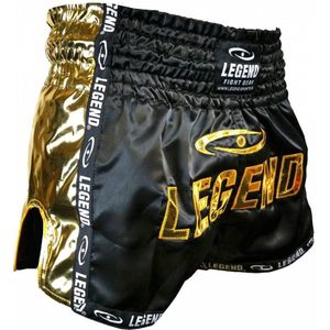 Kickboks Broekje Kids/Volwassenen Golden Star satijn - Verschillende maten - Hoge kwaliteit satijn - Comfortabele pasvorm XXL