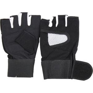 Legend Sports Fitness handschoenen heren/dames zwart-wit mesh