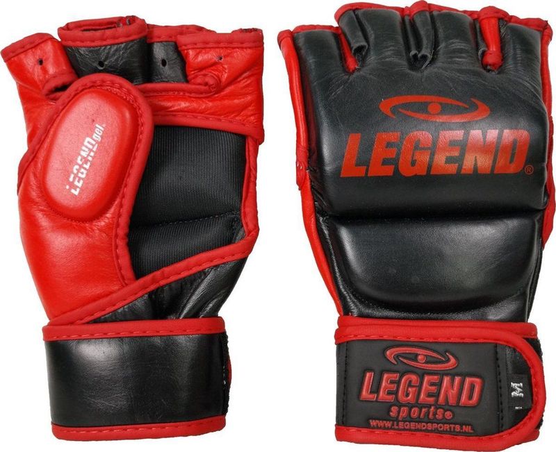 Bokszak / MMA Handschoenen Heren/Dames Zwart-Rood Leer XS