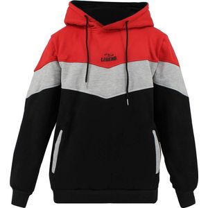 Hoodie Legend tricolore dames/heren Rood fleece