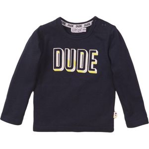 Dirkje - T shirt jongens - Blauw met tekst - Maat 56