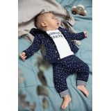 Dirkje baby vest met katoen donkerblauw/wit