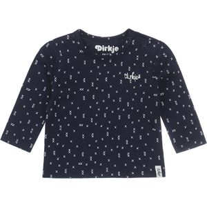 Dirkje Baby Longsleeve met Biologisch Katoen Donkerblauw/Wit