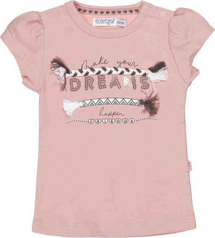 Dirkje Meisjes Shortsleeve Tshirt Dreams Old Pink