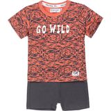 Dirkje - V-TRAVEL - Kledingset - Roestig Oranje - T-shirt en Korte Broek