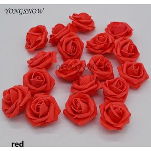 30 Stuks Schuimrozen - Foam Flower - 4 cm - Rood - Realistische Decoratie - Bruiloften - Feesten - DIY Projecten - Duurzaam en Herbruikbaar - Schuim Bloemen - Versiering Bloemen - Kunstbloemen