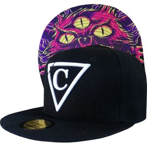 Capiche® Snapback Pet Heren – Purple Monster Cat – Zwart – Verstelbaar met Druksluiting – Sportcap – Baseball Cap