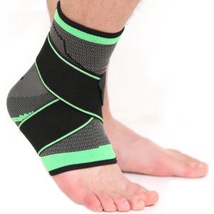 Enkelbrace met Klittenband - Groen maat M - Sport Loop Compressieband