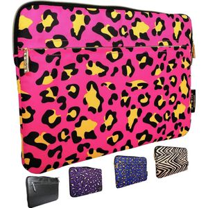 STARS™ 15.6 inch Laptophoes – Roze Leopard – Geschikt tot 16.4 inch