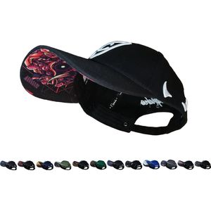Capiche® Baseball Pet Heren – Rode Duivel – Zwart – Verstelbaar met Druksluiting – Sportcap – Curved Cap – Mannen Cap