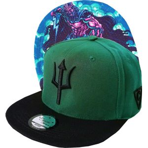 Capiche® Snapback Pet Heren – Zeus – Groen & Zwart – Verstelbaar met Druksluiting – Sportcap – Baseball Cap – Mannen Cap – Griekse Mythologie