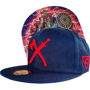 Capiche® Snapback Pet Heren – Athenian Hoplite – Donkerblauw – Verstelbaar met Druksluiting – Sportcap – Baseball Cap – Mannen Cap – Warrior Pet