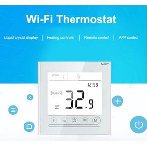 TechU™ Slimme Thermostaat Optimum – Alleen voor Elektrische Vloerverwarming – Wit – App & Wifi – Google Assistant & Amazon Alexa