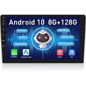 TechU™ Autoradio AT10 – 9” 2 Din Touchscreen Monitor – Bluetooth & Wifi – Android 10.0 – Handsfree bellen – FM radio – USB – GPS Navigatie – 8G RAM + 128G ROM