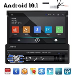 Autoradio met klapscherm AT49 – 1 Din – 7 inch Touchscreen Monitor – Bluetooth & Wifi – Android & iOS – GPS Navigatie – Handsfree bellen – FM radio – USB – Uitschuifbaar display – 16G ROM – 2G RAM – Incl. Afstandsbediening