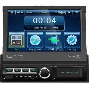 TechU™ Autoradio met klapscherm T143 – 1 Din met Afstandsbediening – 7.0 inch Touchscreen Monitor – FM radio – Bluetooth – USB – AUX – SD – GPS Navigatie – Handsfree bellen