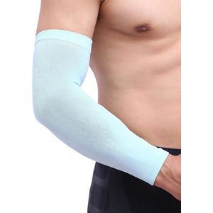 Arm Sleeve – Lichte Compressie – Sport Versteviging – Lichtblauw – Arm Compressiekous – Spierondersteuning – Vermindert Vermoeidheid – Verbetert Bloedcirculatie – Sportarmband – Hardlopen, Fitness, Training – Lichtblauw